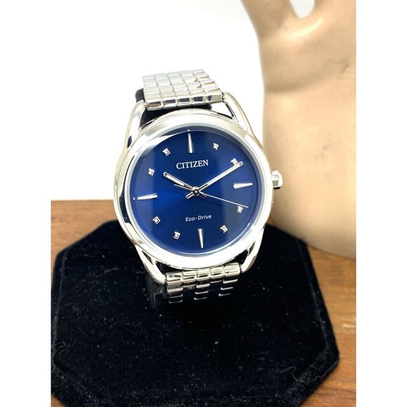 Citizen Women's Watch FE7090-55L Eco Drive Blue Dial Silver Stainless Steel 36mm - Picture 12 of 13